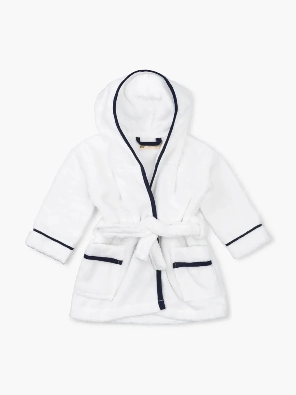 MONICA + ANDY Terry Cloth White Baby Bath Robe 0-6 month Navy